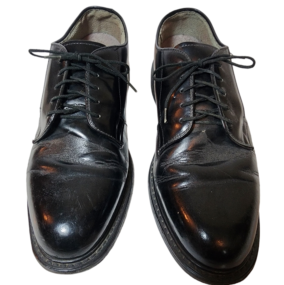 Bates Black Leather Uniform Lace Up Oxford Shoes SZ 10 D